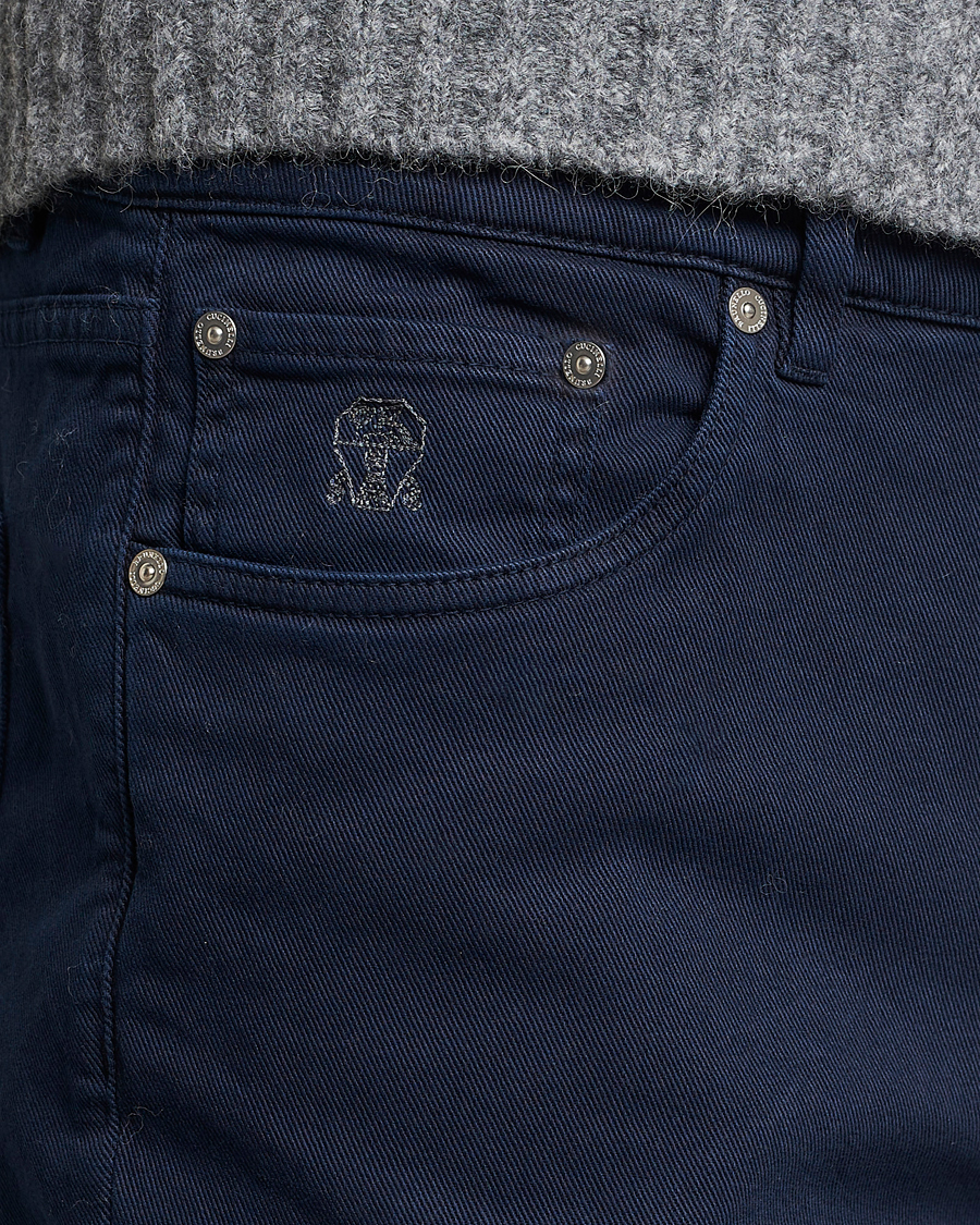 Hombres | Pantalones | Brunello Cucinelli | Slim Fit Bull Denim Pants Navy