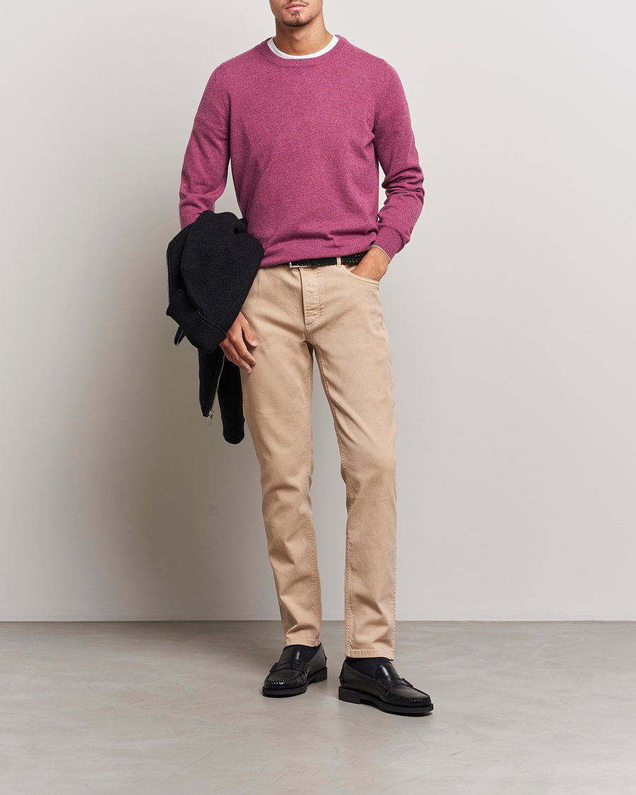 Hombres | Jerséis y prendas de punto | Brunello Cucinelli | 2 Ply Cashmere Pullover Burgundy