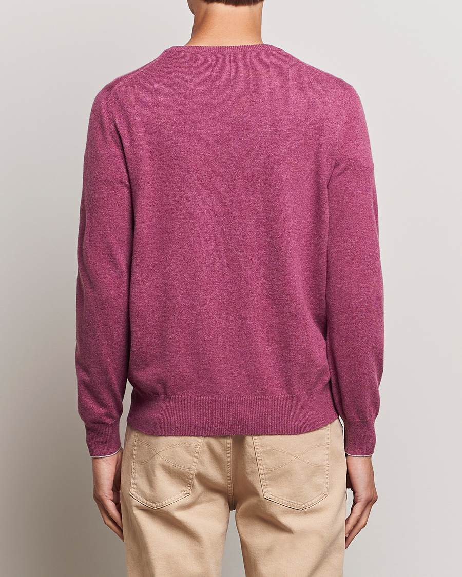 Hombres | Jerséis y prendas de punto | Brunello Cucinelli | 2 Ply Cashmere Pullover Burgundy