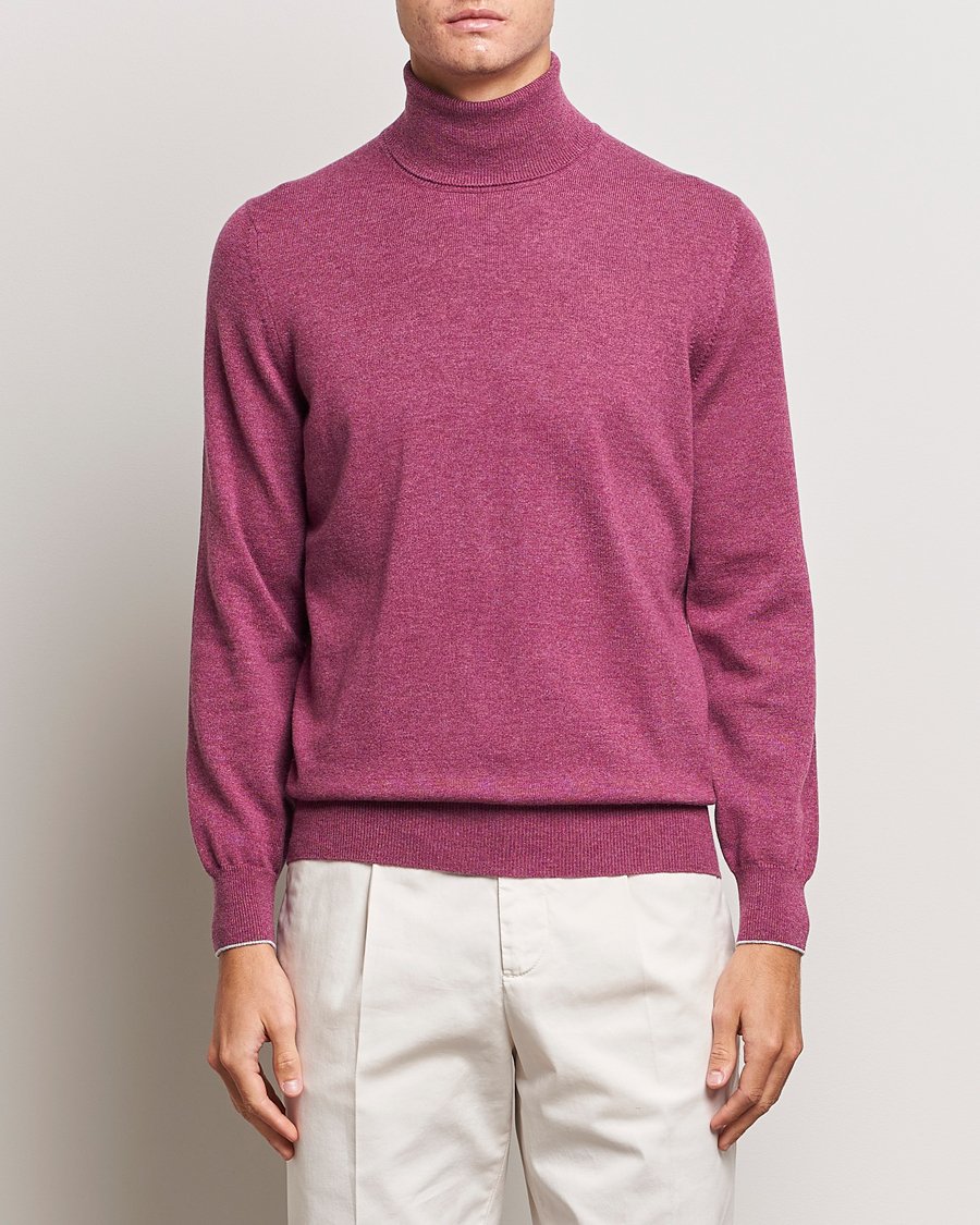 Hombres | Jerséis y prendas de punto | Brunello Cucinelli | 2 Ply Cashmere Rollneck Burgundy