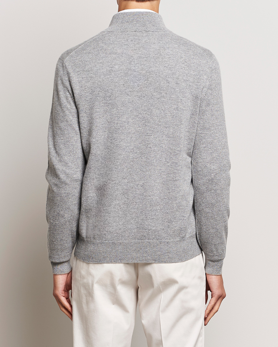 Hombres | Jerséis y prendas de punto | Brunello Cucinelli | 2 Ply Cashmere Half Zip Light Grey