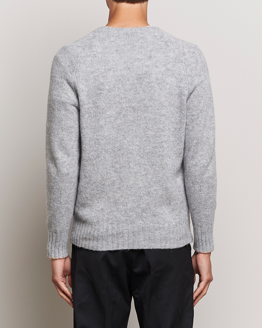 Hombres | Jerséis y prendas de punto | Brunello Cucinelli | Fluffy Crew Neck Sweater Light Grey