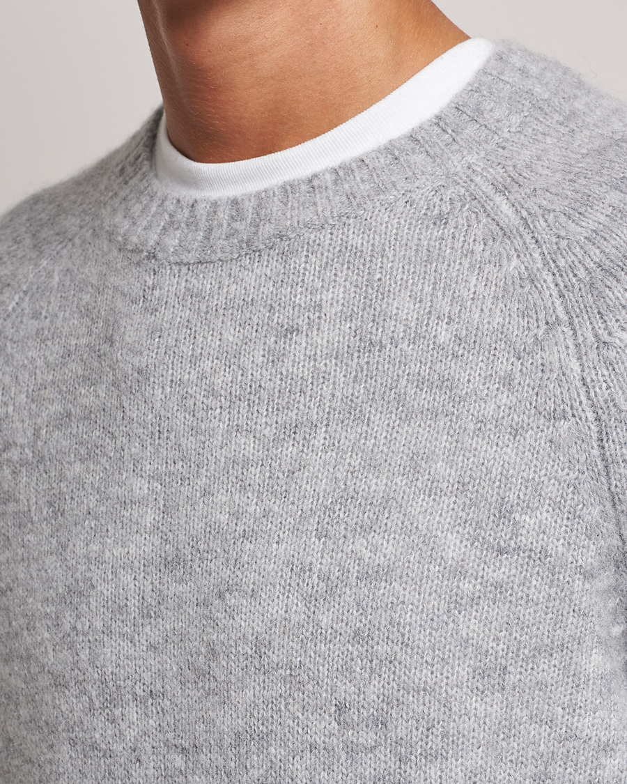 Hombres | Jerséis y prendas de punto | Brunello Cucinelli | Fluffy Crew Neck Sweater Light Grey