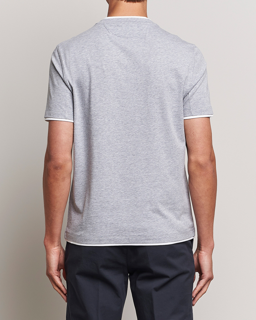 Hombres | Camisetas | Brunello Cucinelli | Short Sleeve Logo T-Shirt Light Grey
