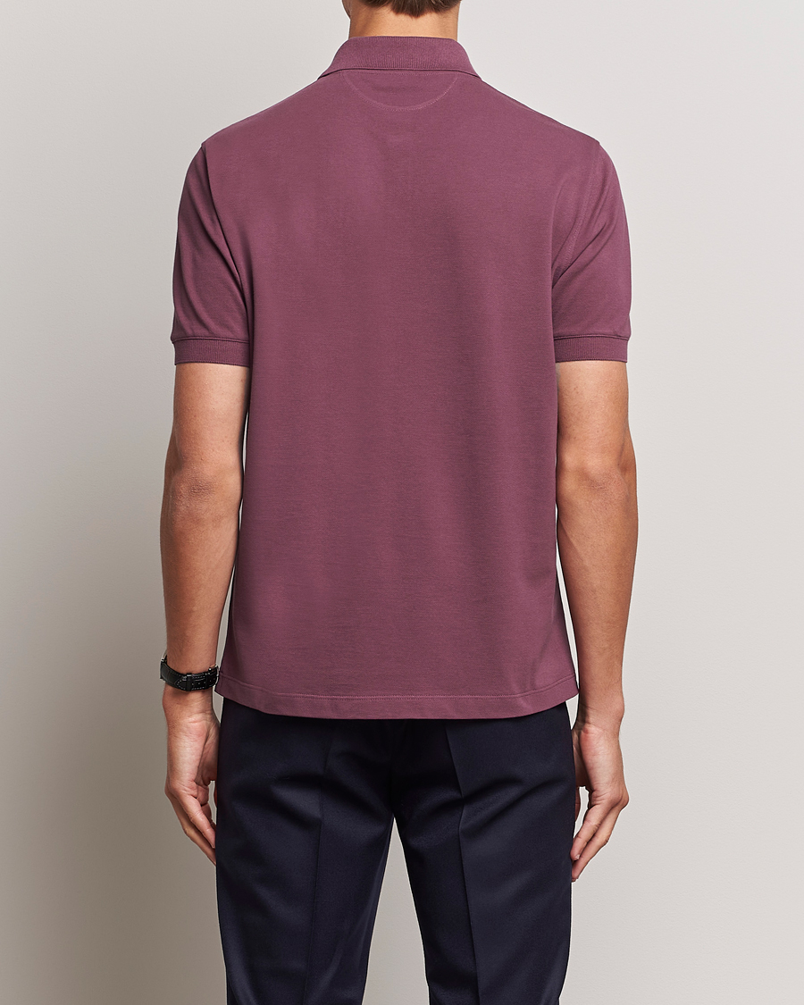 Hombres | Polos | Brunello Cucinelli | Short Sleeve Logo Polo Burgundy