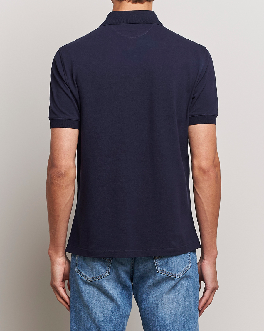 Hombres | Polos | Brunello Cucinelli | Short Sleeve Logo Polo Dark Blue