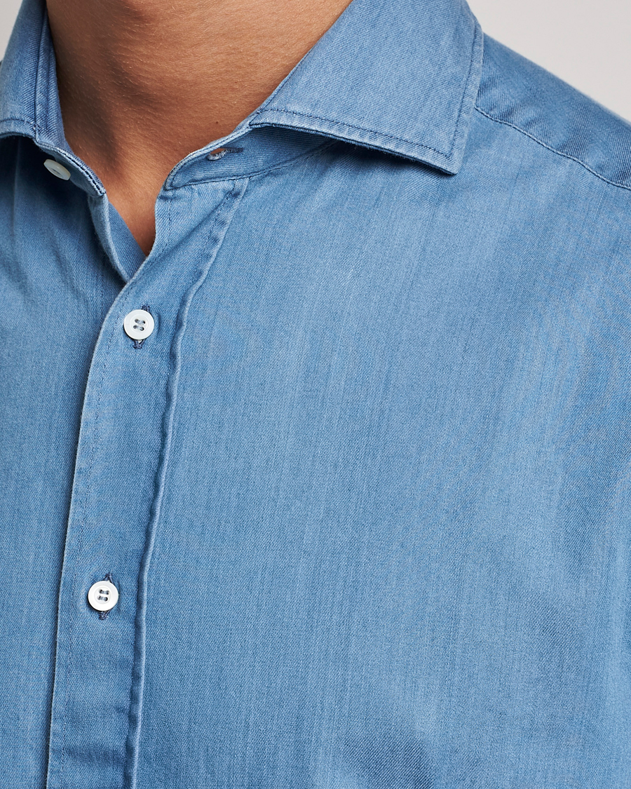 Hombres | Camisas | Brunello Cucinelli | Slim Fit Denim Shirt Indigo Blue