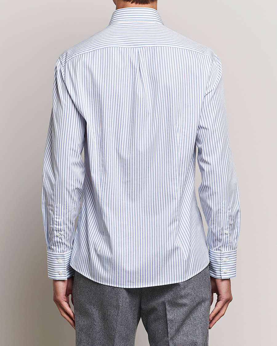 Hombres | Camisas | Brunello Cucinelli | Slim Fit Button Down Shirt Light Blue Stripe