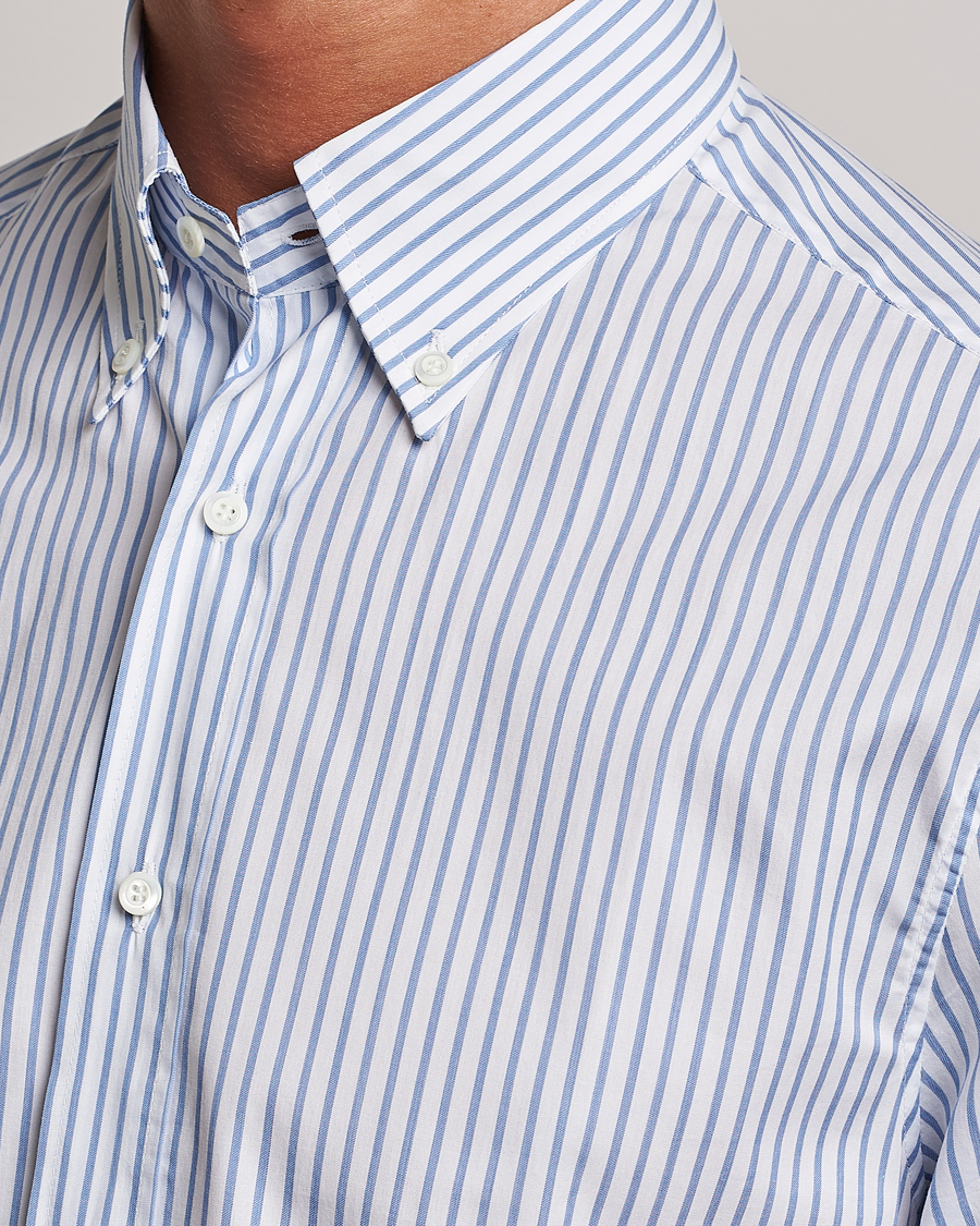 Hombres | Camisas | Brunello Cucinelli | Slim Fit Button Down Shirt Light Blue Stripe