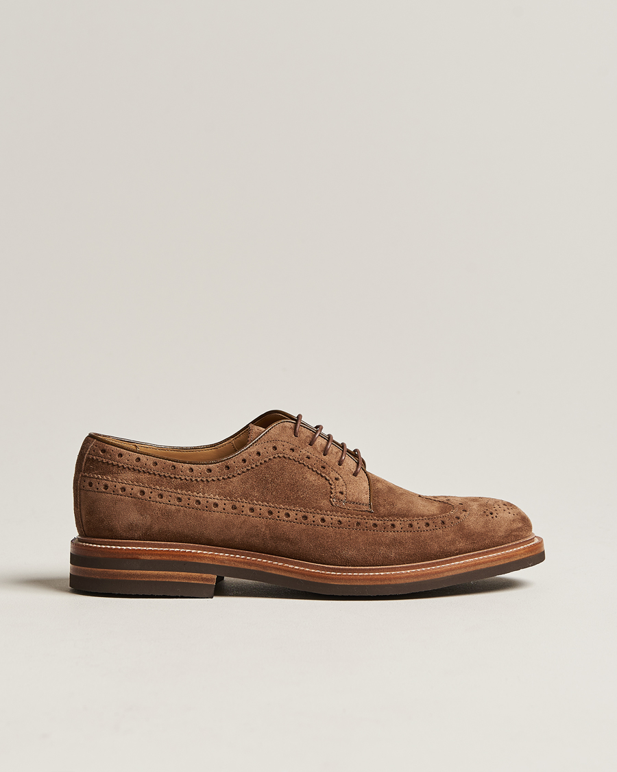 Hombres | Brunello Cucinelli Plain Toe Derby Brown Suede | Brunello Cucinelli | Plain Toe Derby Brown Suede