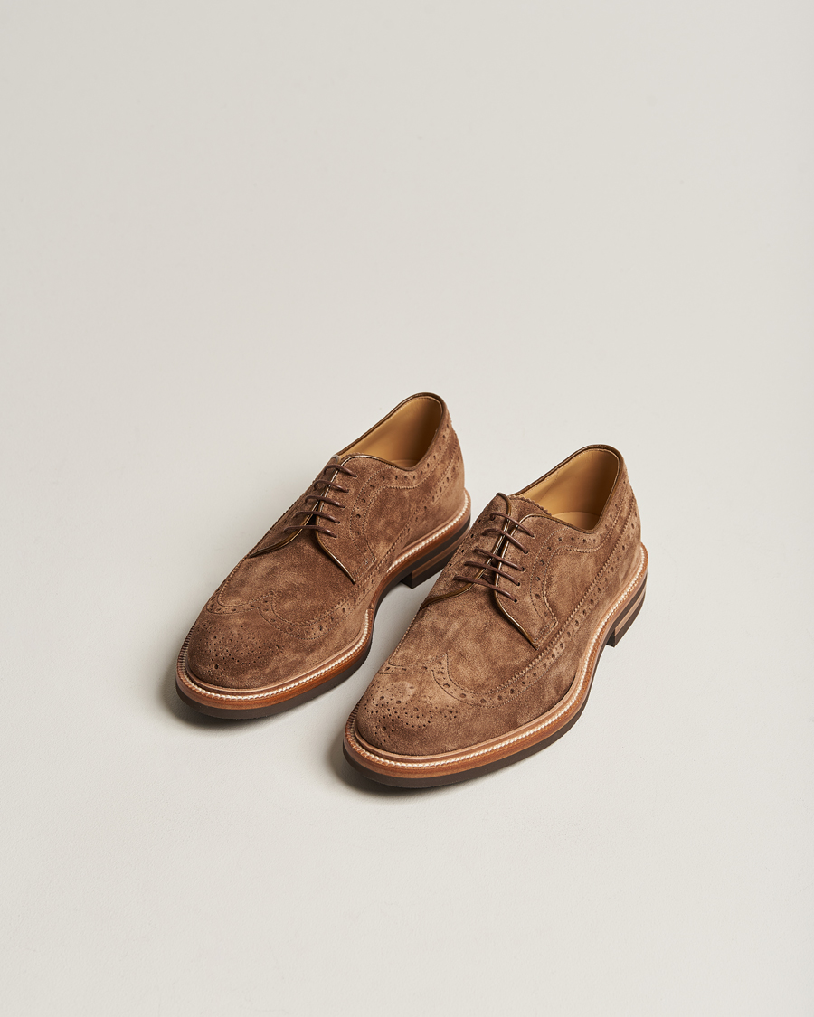 Hombres | Brunello Cucinelli Plain Toe Derby Brown Suede | Brunello Cucinelli | Plain Toe Derby Brown Suede