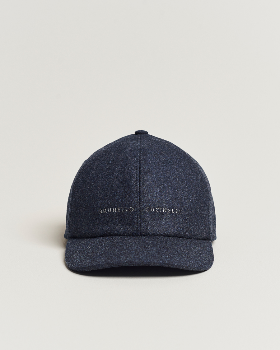 Hombres | Brunello Cucinelli Flannel Baseball Cap Navy | Brunello Cucinelli | Flannel Baseball Cap Navy