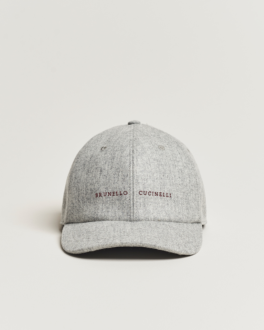 Hombres | Brunello Cucinelli Flannel Baseball Cap Light Grey | Brunello Cucinelli | Flannel Baseball Cap Light Grey