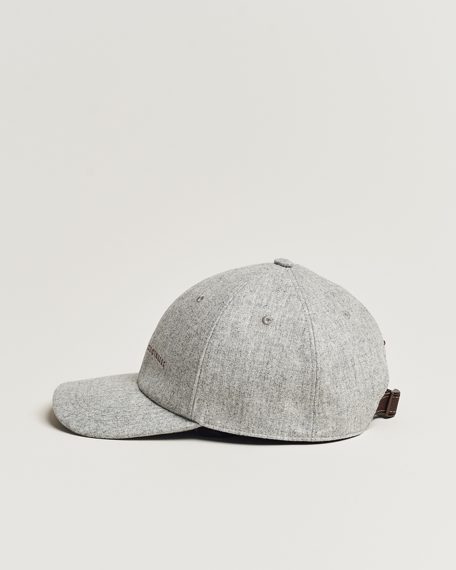 Hombres | Brunello Cucinelli Flannel Baseball Cap Light Grey | Brunello Cucinelli | Flannel Baseball Cap Light Grey