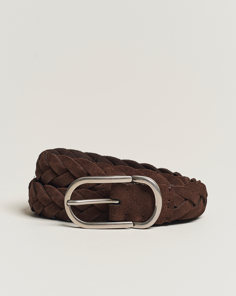 Hombres | Brunello Cucinelli Braided Belt Brown Suede | Brunello Cucinelli | Braided Belt Brown Suede