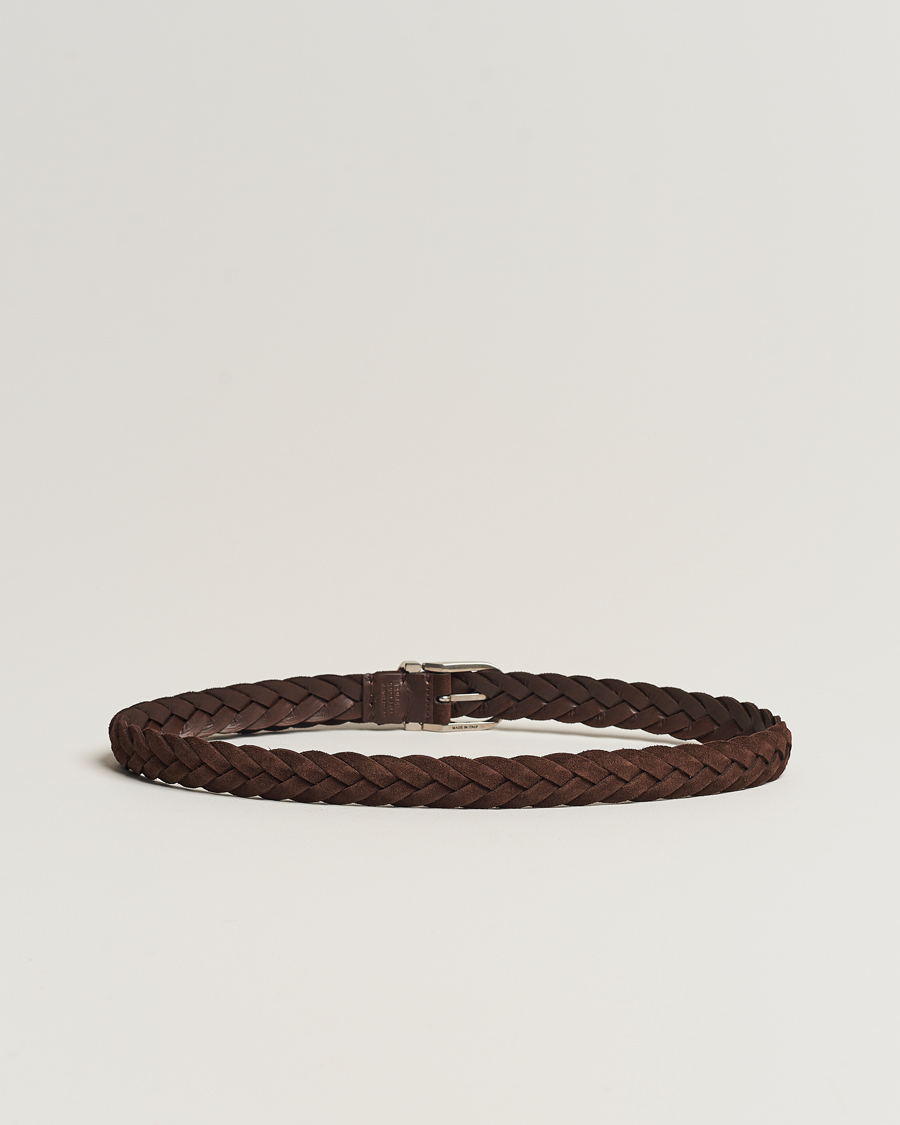Hombres | Brunello Cucinelli Braided Belt Brown Suede | Brunello Cucinelli | Braided Belt Brown Suede