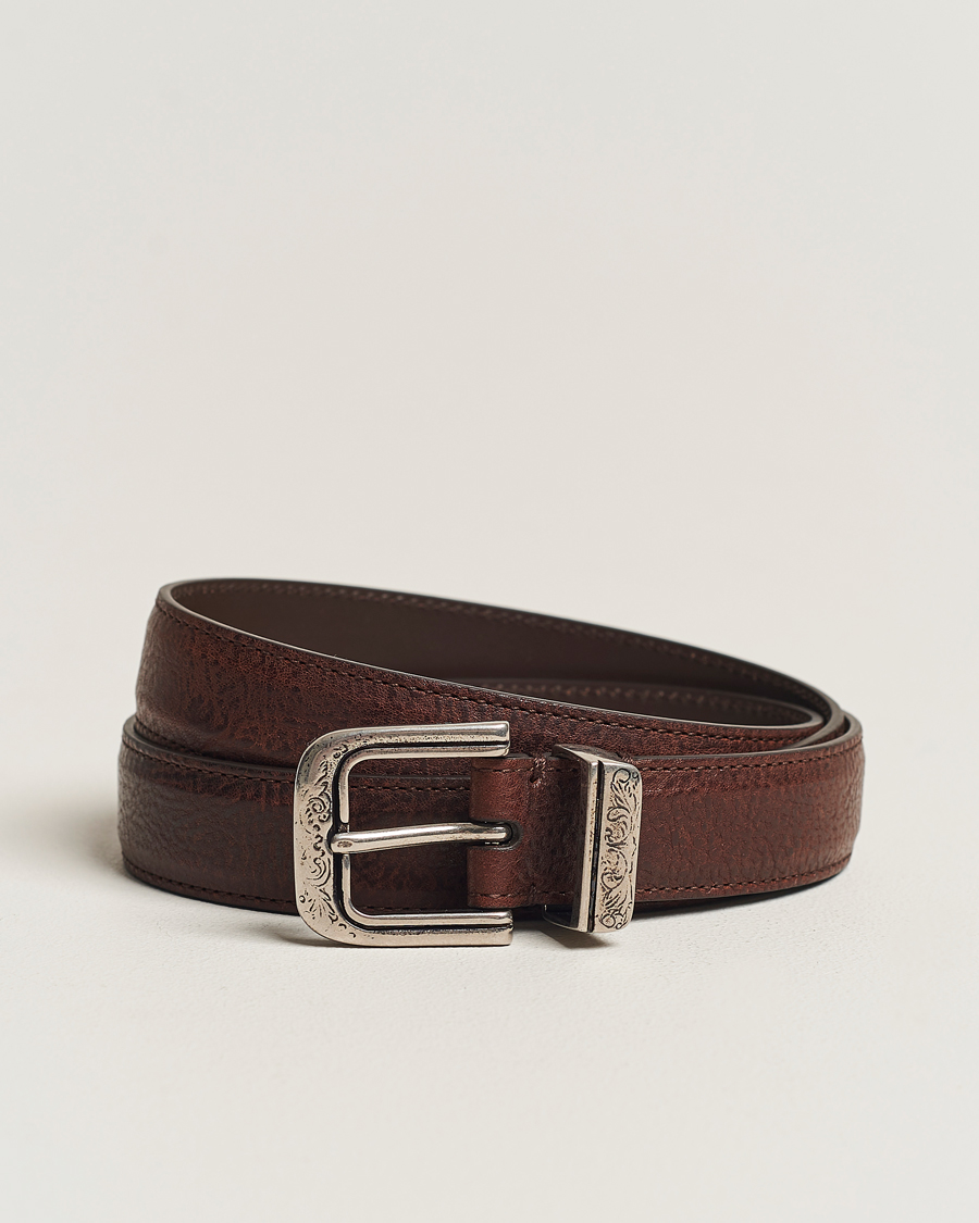 Hombres | Brunello Cucinelli Narrow Belt Brown Calf | Brunello Cucinelli | Narrow Belt Brown Calf