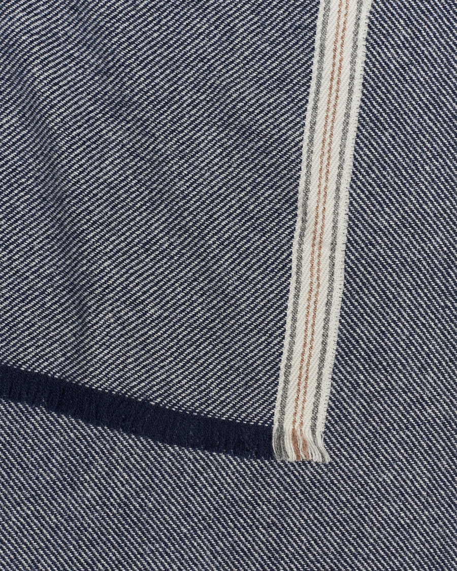 Hombres | Brunello Cucinelli Cashmere Scarf Denim Blue | Brunello Cucinelli | Cashmere Scarf Denim Blue