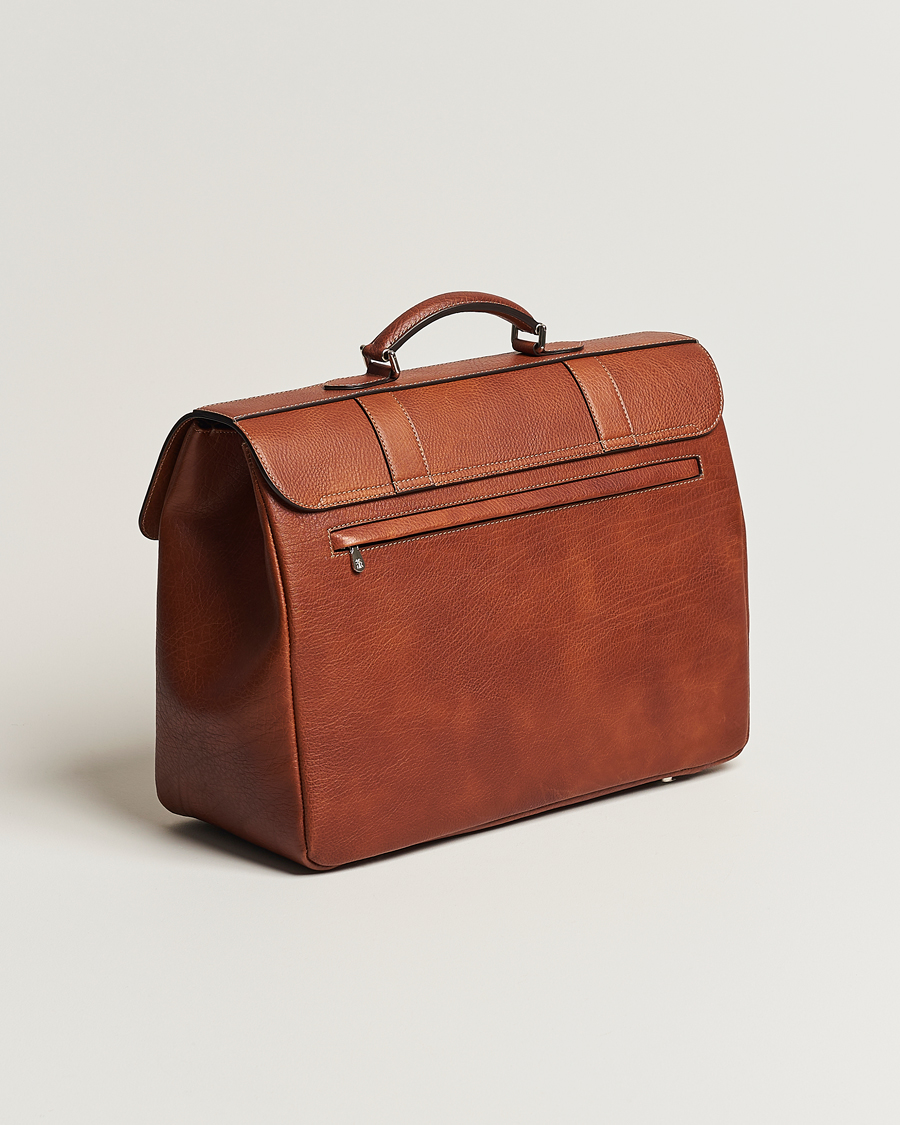 Hombres | Brunello Cucinelli Grain Leather Briefcase Cognac | Brunello Cucinelli | Grain Leather Briefcase Cognac