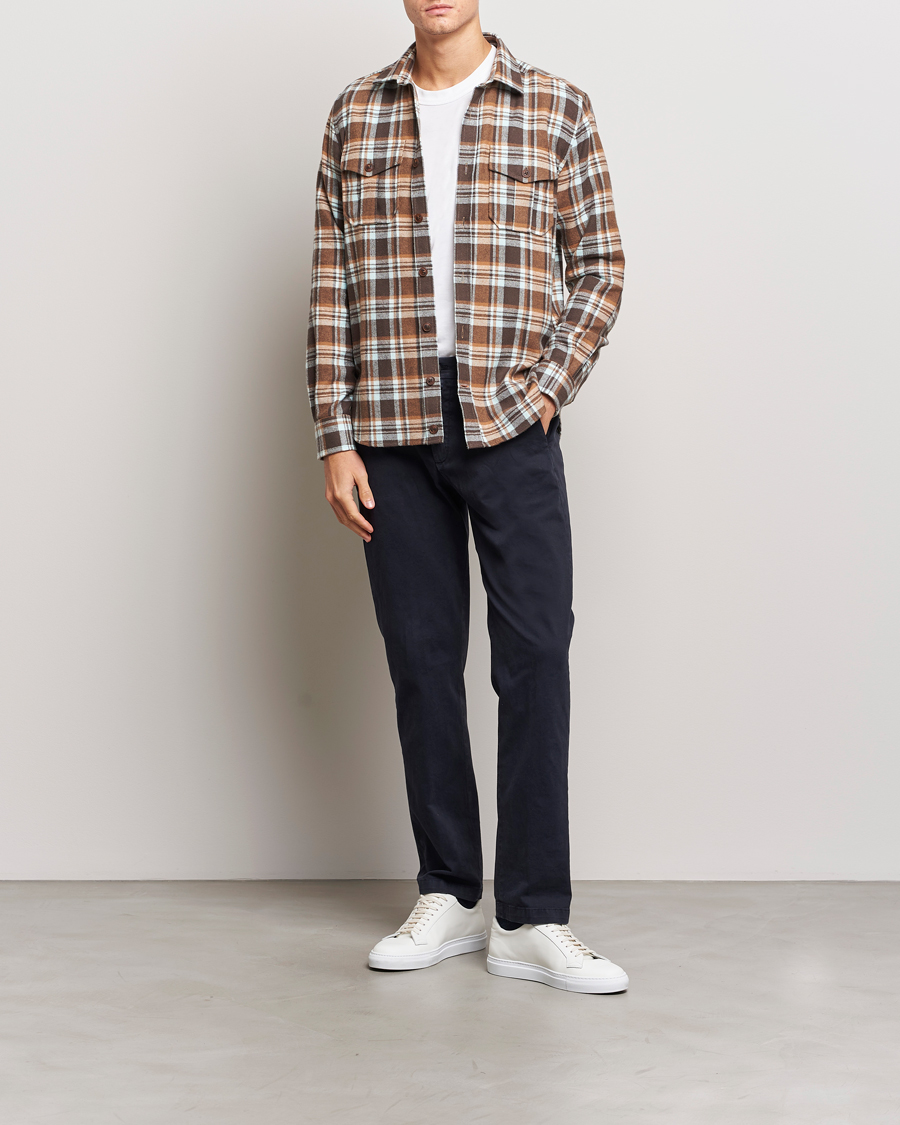 Hombres | Camisas | Morris | Tartan Shirt Classic Fit Camel