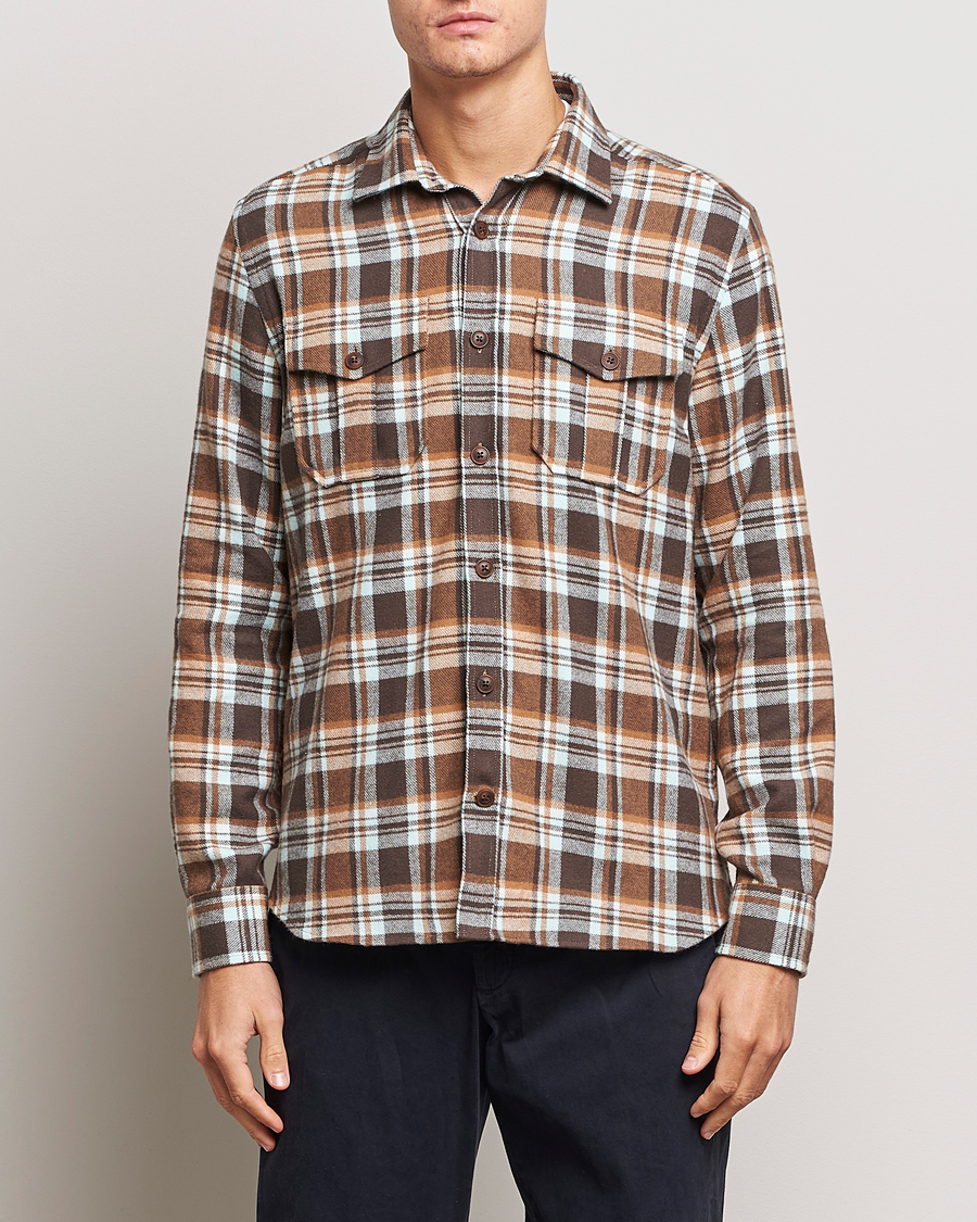 Hombres | Camisas | Morris | Tartan Shirt Classic Fit Camel