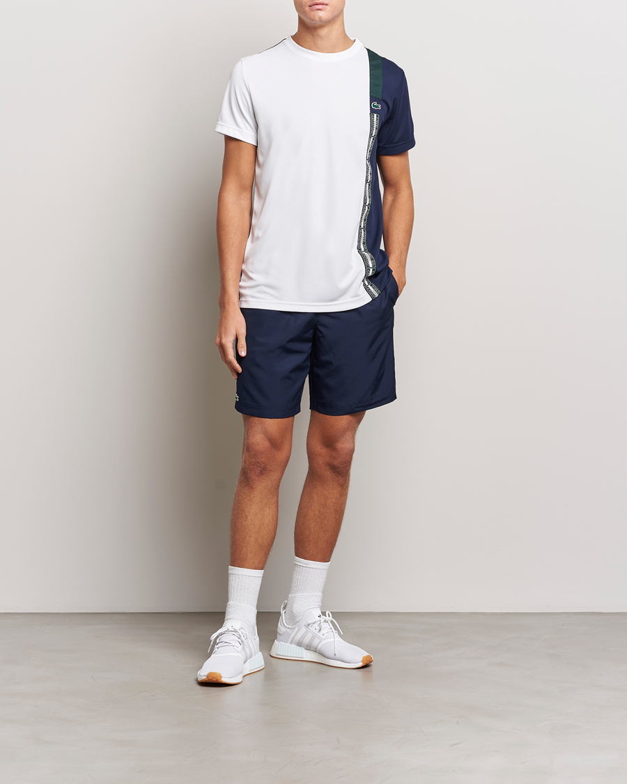 Hombres | Camisetas | Lacoste Sport | Performance Colourblocked T-Shirt White/Navy
