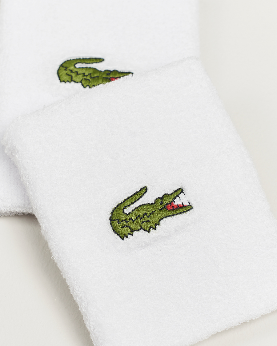 Hombres | Lacoste Sport 2-Pack Logo Wristband White | Lacoste Sport | 2-Pack Logo Wristband White