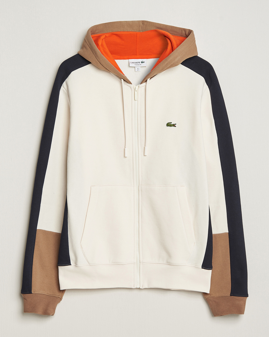 Hombres | Jerséis y prendas de punto | Lacoste | Colorblocked Full Zip Hoodie Lapland/Cookie