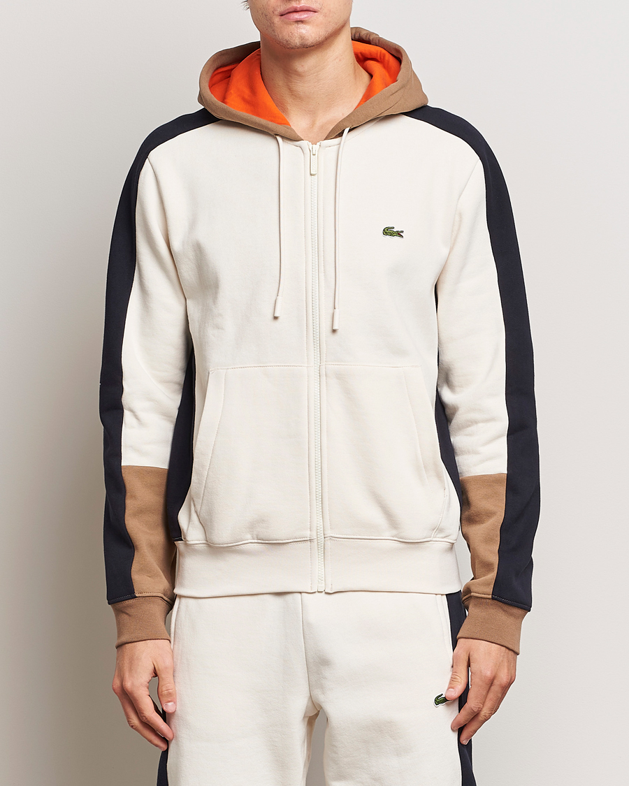 Hombres | Jerséis y prendas de punto | Lacoste | Colorblocked Full Zip Hoodie Lapland/Cookie