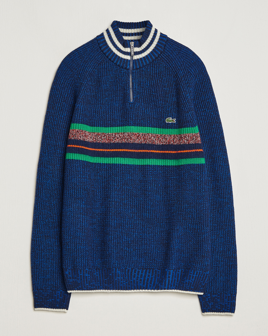 Hombres | Jerséis y prendas de punto | Lacoste | Colorblocked Knitted Half Zip Navy Blue