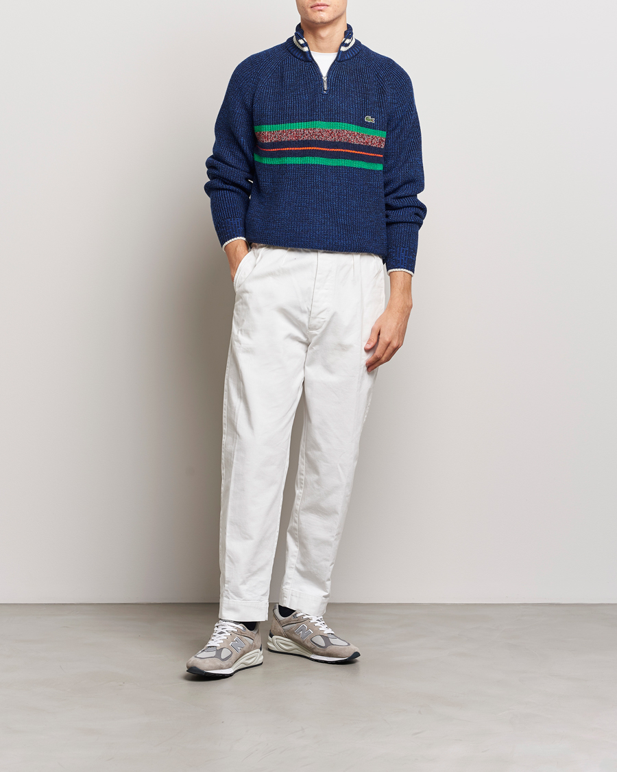 Hombres | Jerséis y prendas de punto | Lacoste | Colorblocked Knitted Half Zip Navy Blue