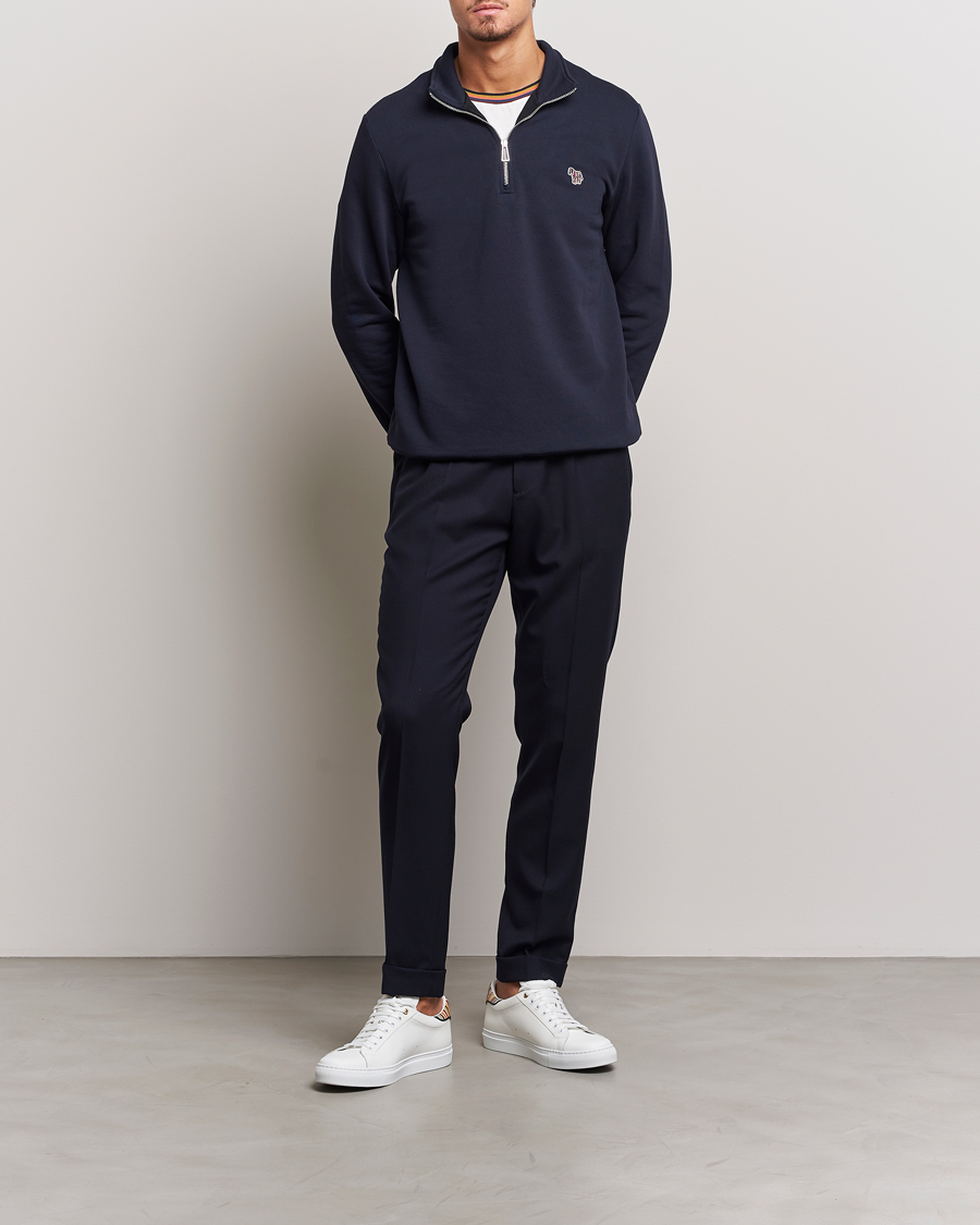 Hombres | Jerséis y prendas de punto | PS Paul Smith | Zebra Organic Cotton Sweat Half Zip Navy