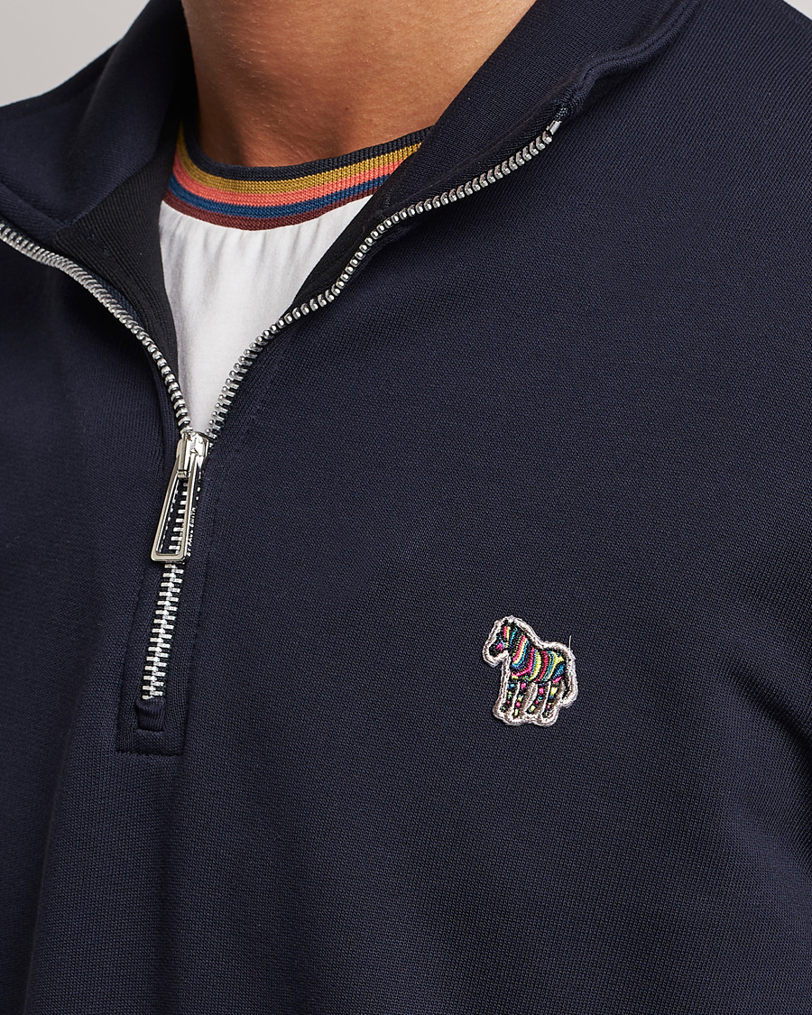 Hombres | Jerséis y prendas de punto | PS Paul Smith | Zebra Organic Cotton Sweat Half Zip Navy