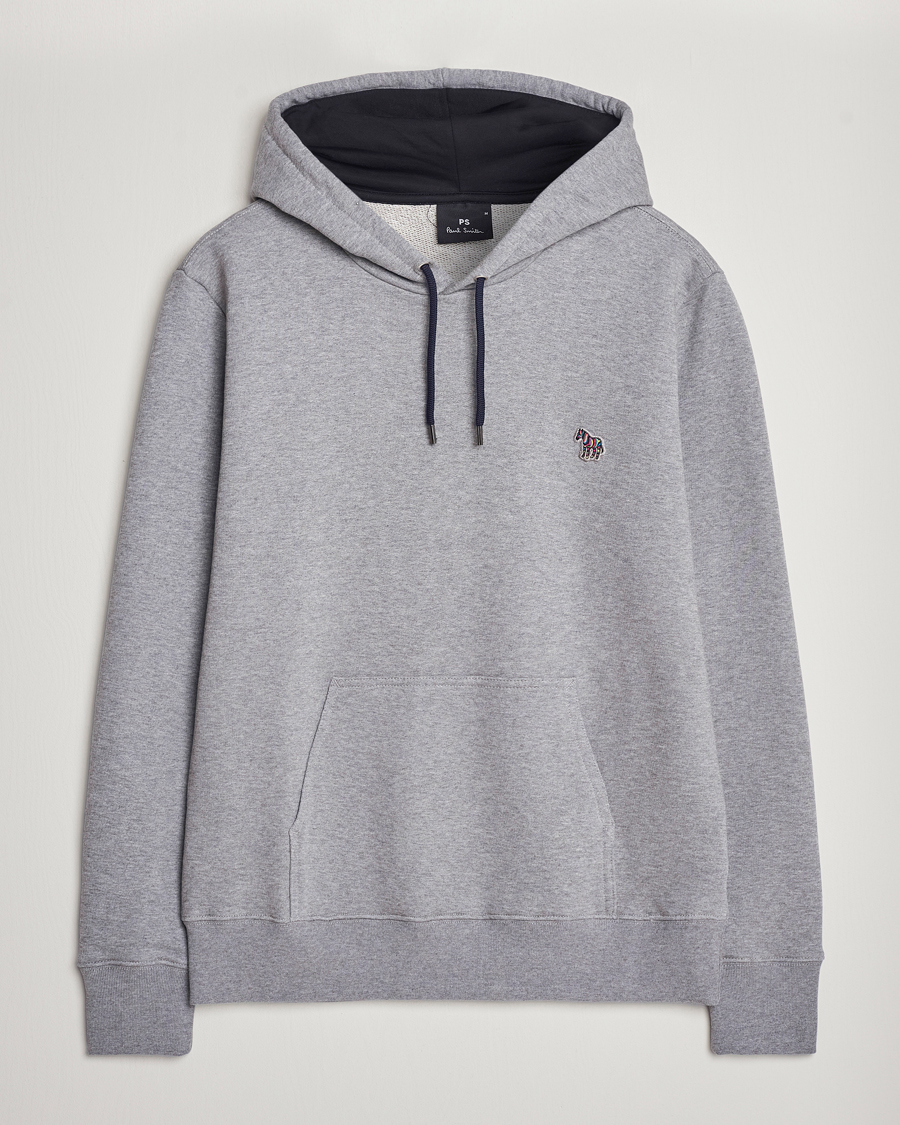 Hombres | Jerséis y prendas de punto | PS Paul Smith | Zebra Organic Cotton Hoodie Grey Melange