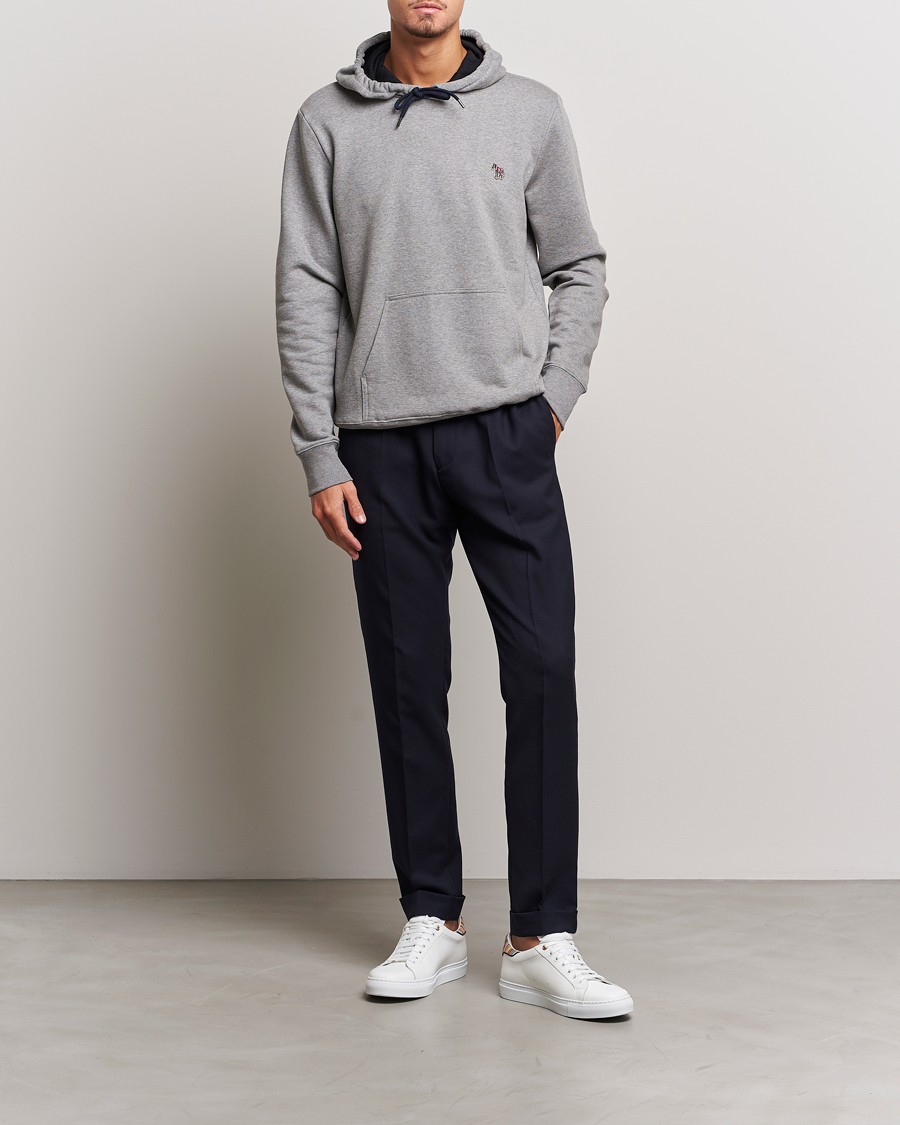 Hombres | Jerséis y prendas de punto | PS Paul Smith | Zebra Organic Cotton Hoodie Grey Melange