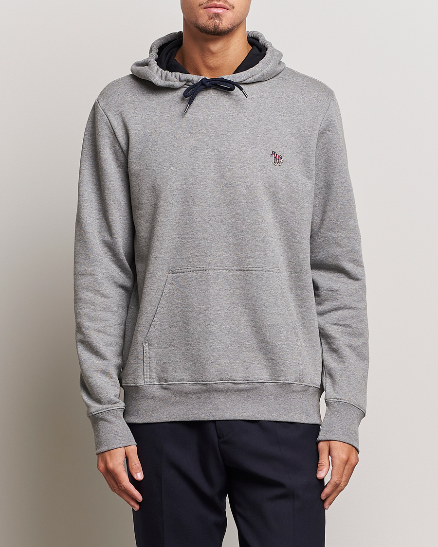 Hombres | Jerséis y prendas de punto | PS Paul Smith | Zebra Organic Cotton Hoodie Grey Melange
