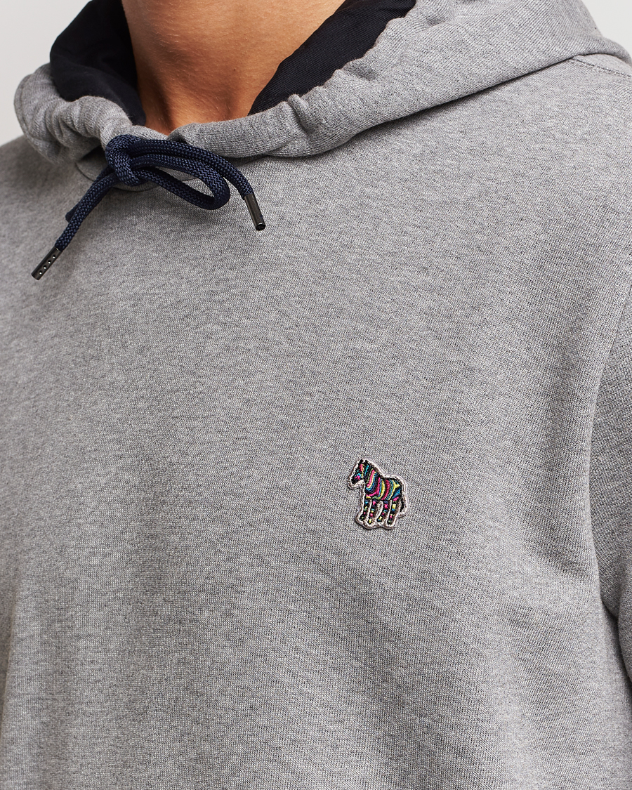 Hombres | Jerséis y prendas de punto | PS Paul Smith | Zebra Organic Cotton Hoodie Grey Melange