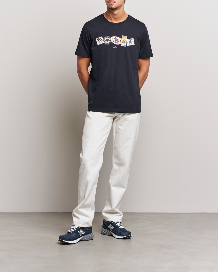 Hombres | Camisetas | PS Paul Smith | PS In A Row Crew Neck T-Shirt Navy