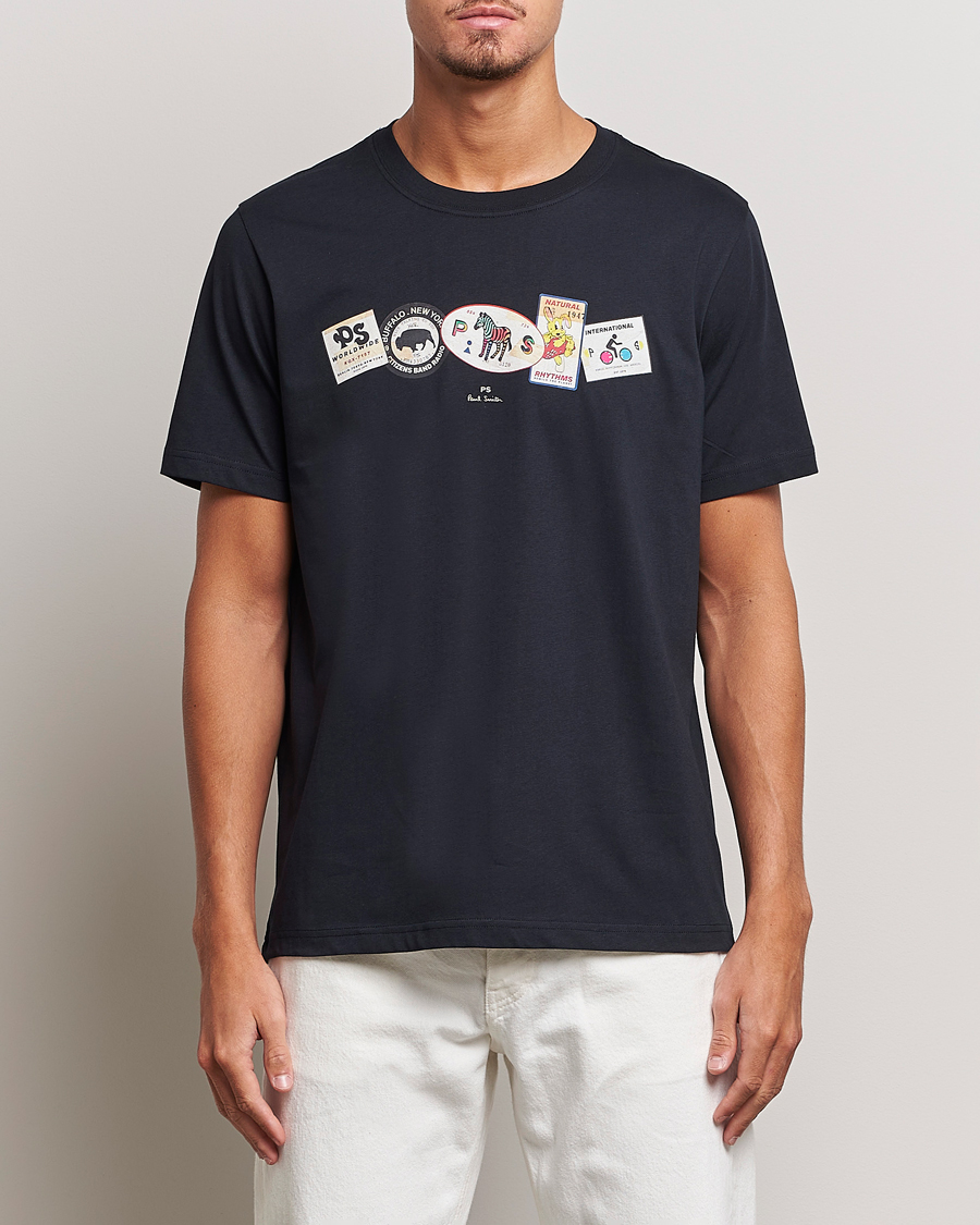 Hombres | Camisetas | PS Paul Smith | PS In A Row Crew Neck T-Shirt Navy
