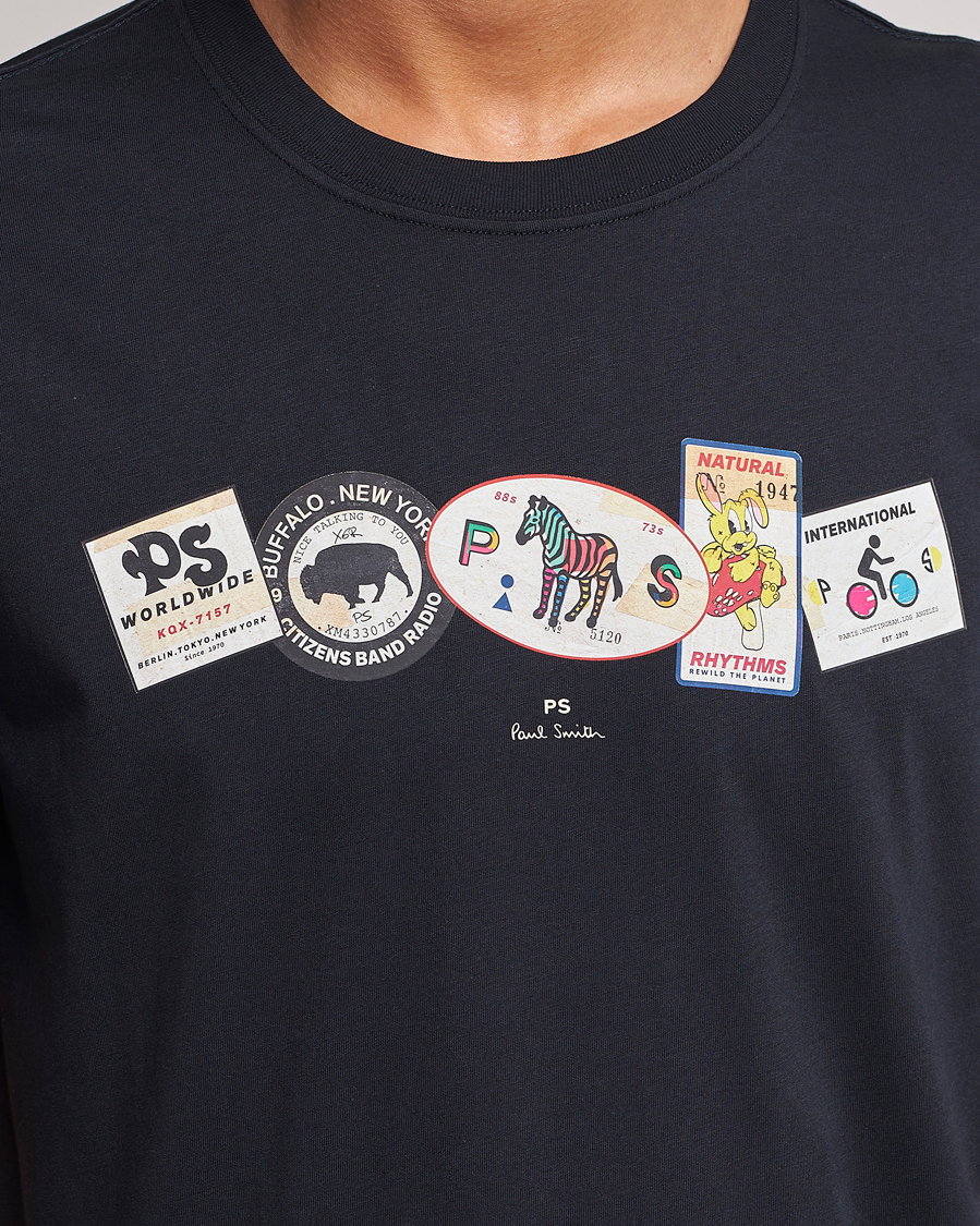 Hombres | Camisetas | PS Paul Smith | PS In A Row Crew Neck T-Shirt Navy