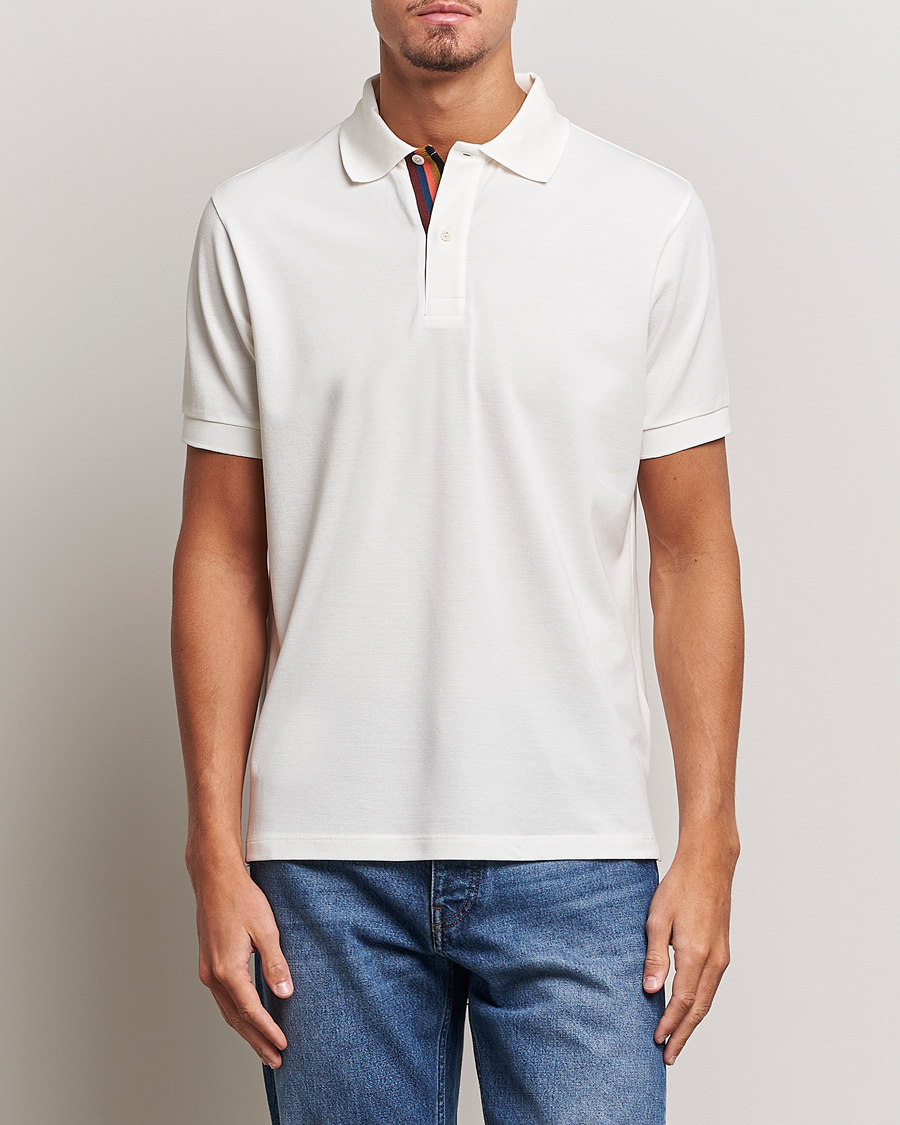 Hombres | Polos | Paul Smith | Placket Stripe Polo White