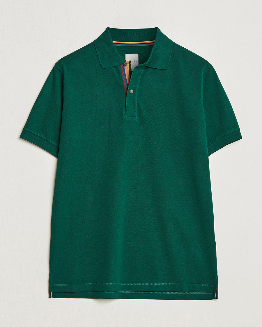 Hombres | Polos | Paul Smith | Placket Stripe Polo Green