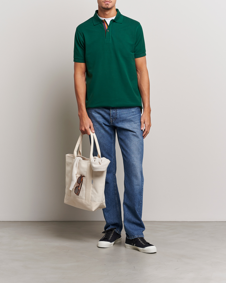 Hombres | Polos | Paul Smith | Placket Stripe Polo Green