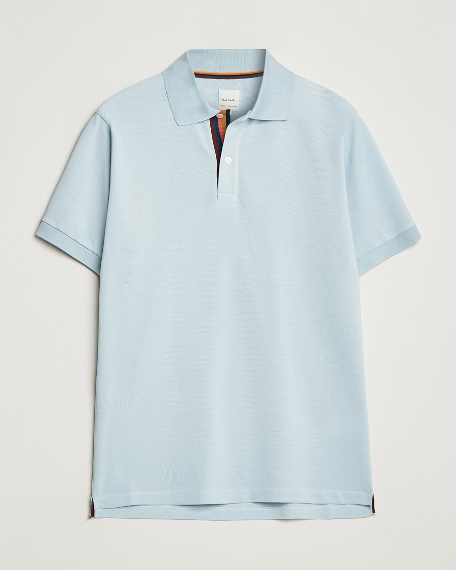 Hombres | Polos | Paul Smith | Placket Stripe Polo Light Blue