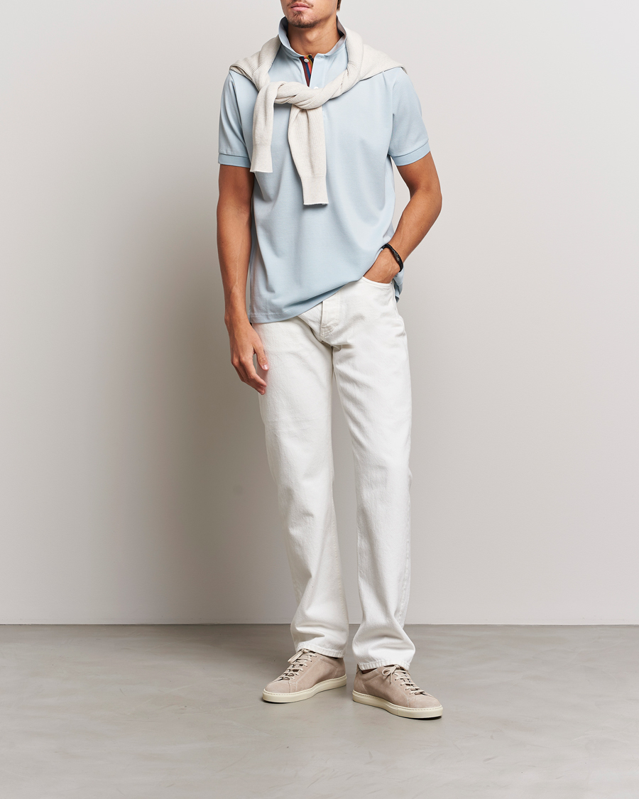 Hombres | Polos | Paul Smith | Placket Stripe Polo Light Blue