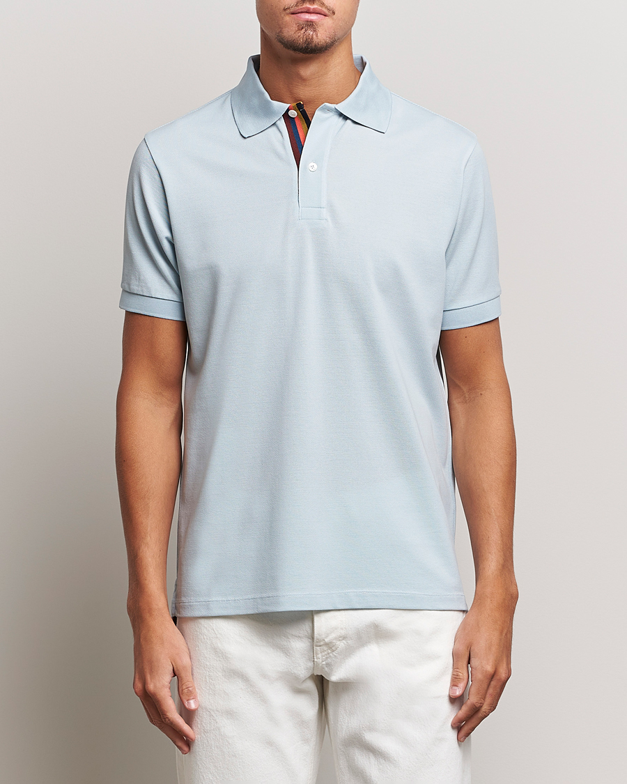 Hombres | Polos | Paul Smith | Placket Stripe Polo Light Blue