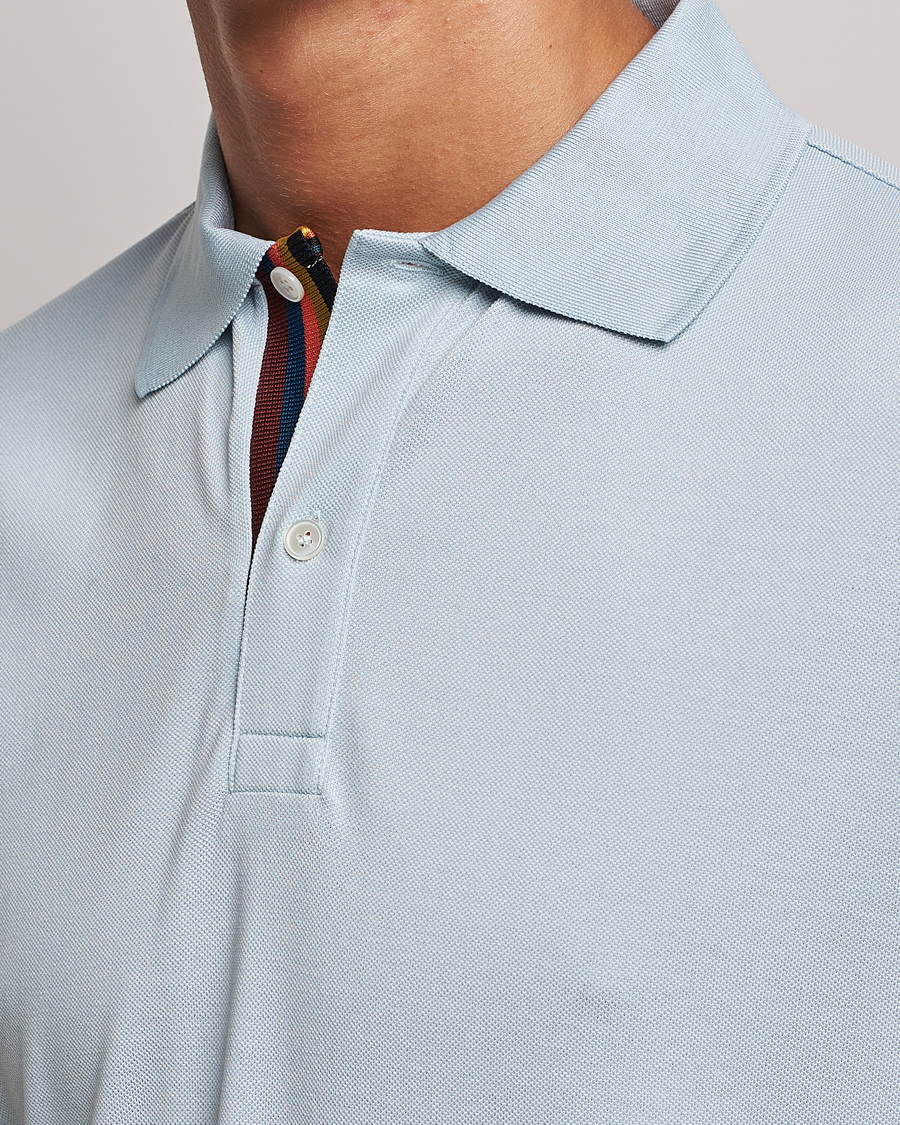 Hombres | Polos | Paul Smith | Placket Stripe Polo Light Blue