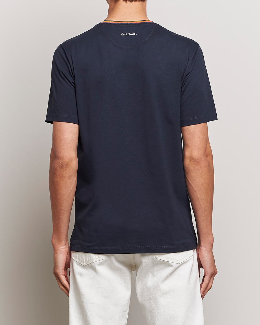 Hombres | Camisetas | Paul Smith | Stripe Rib Crew Neck T-Shirt Navy