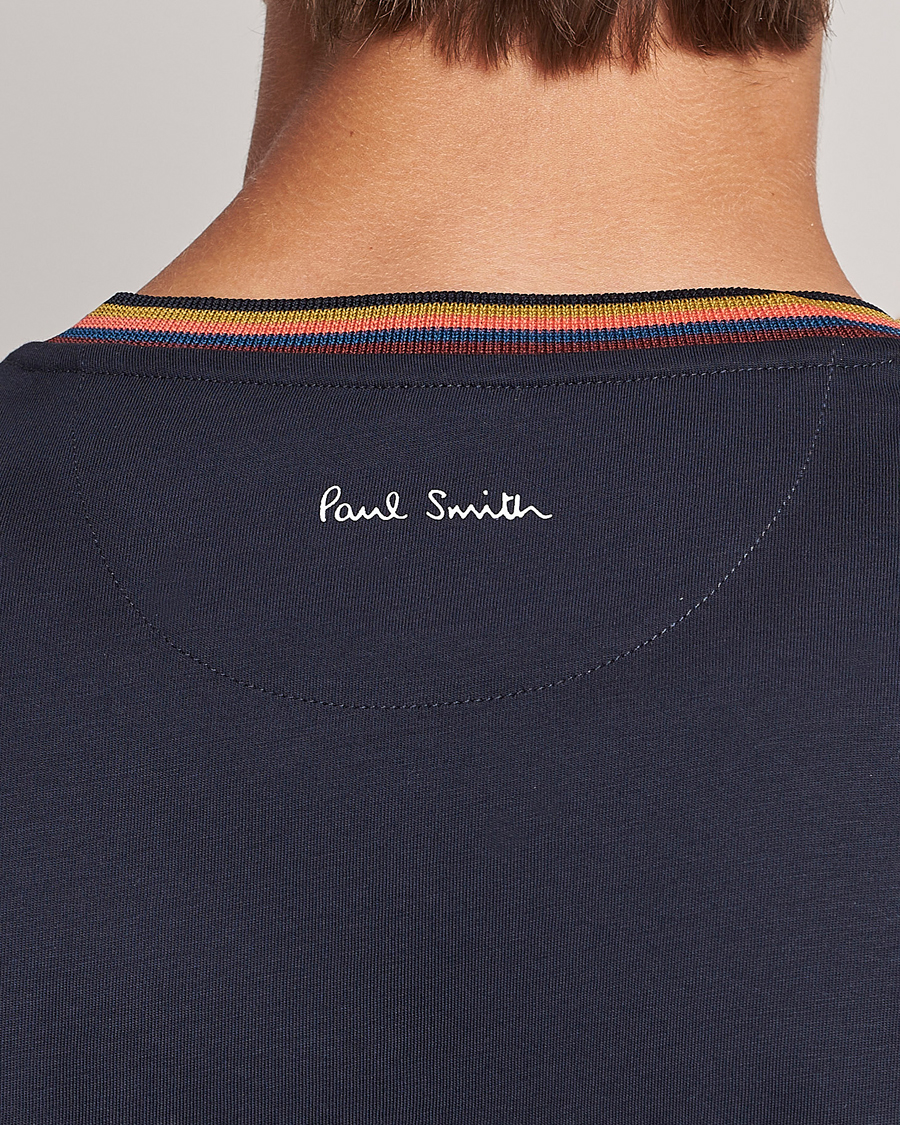 Hombres | Camisetas | Paul Smith | Stripe Rib Crew Neck T-Shirt Navy