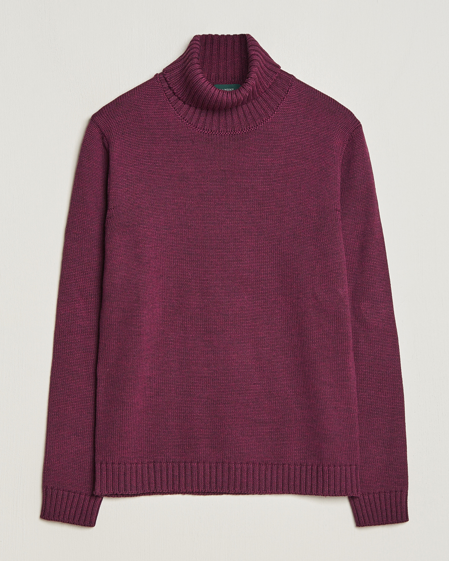 Hombres | Jerséis y prendas de punto | Zanone | Virgin Merino Wool Rollneck Burgundy